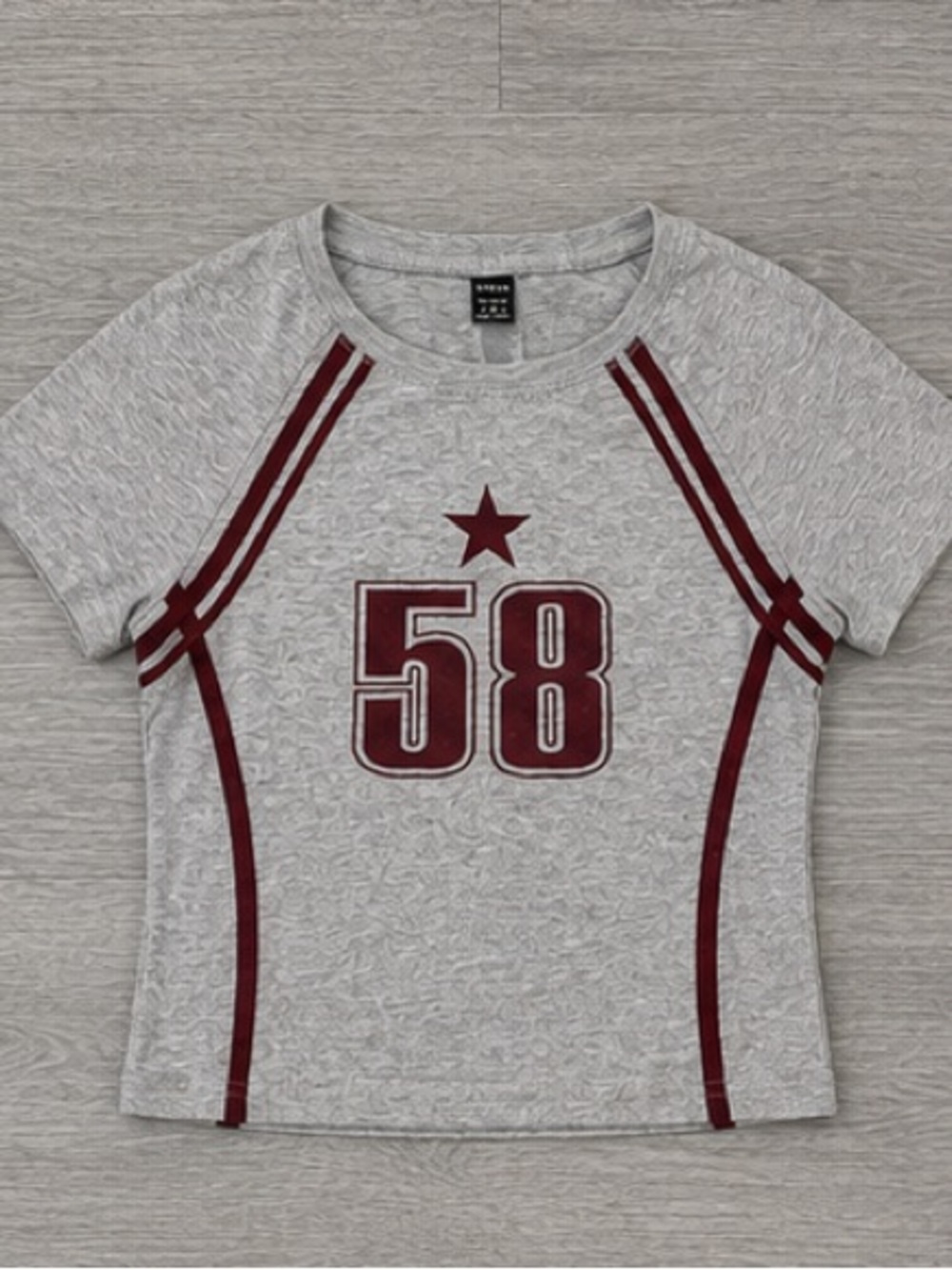 SHEIN' Gray & Burgundy '58' Graphic Tee